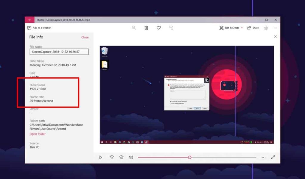 Как проверить разрешение видео и частоту кадров в Windows 10