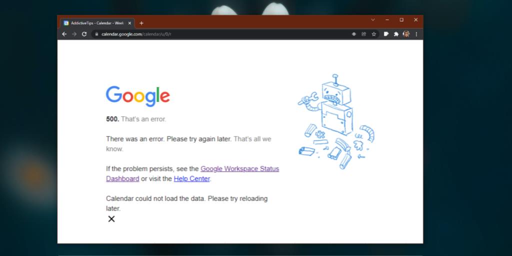 Como corrigir o erro “HTTP 500” do Google Agenda