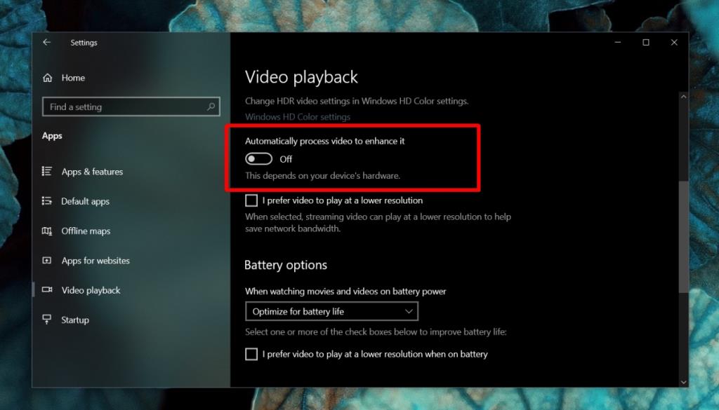 Cara menonaktifkan efek di Film & TV di Windows 10