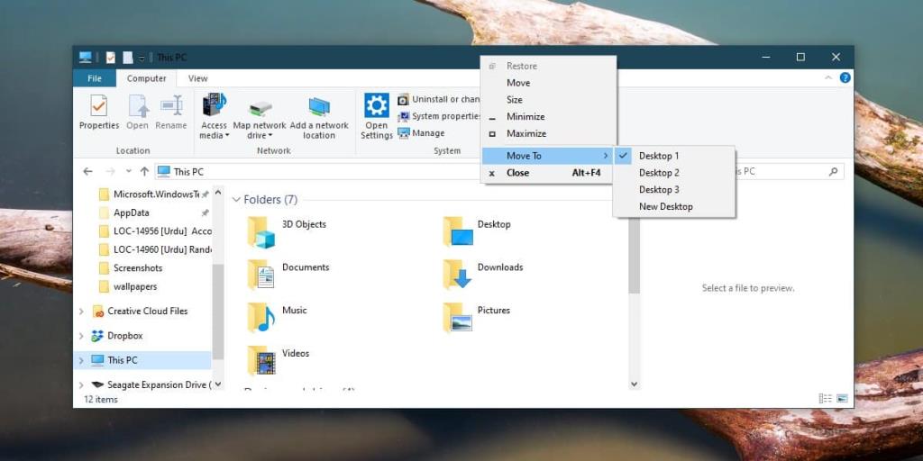 Cara memindahkan jendela antar desktop virtual tanpa Tampilan Tugas di Windows 10