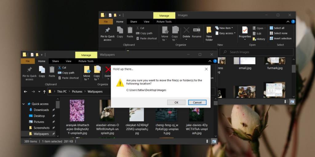 Cara mengonfirmasi pemindahan file/folder dengan drag & drop di Windows 10