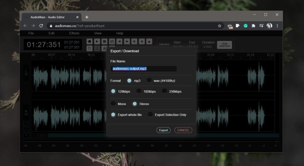 Cara mengedit audio di browser