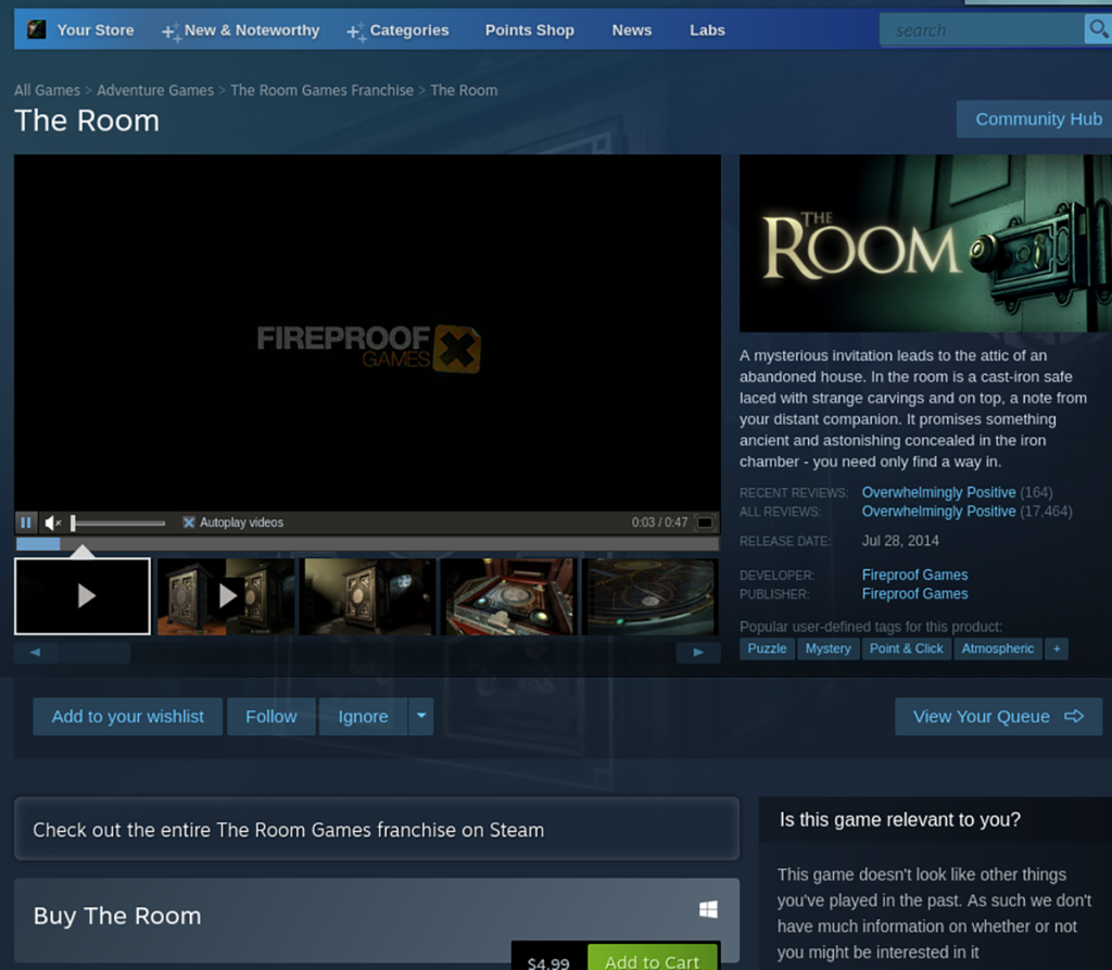 Como jogar The Room no Linux