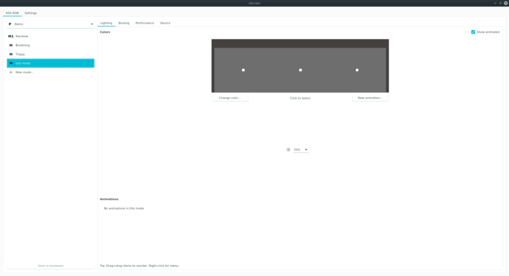 Cómo cambiar la configuración de la retroiluminación del teclado Corsair en Linux