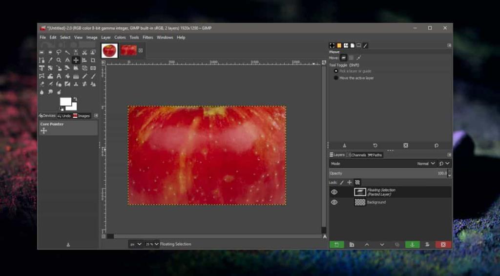 Como colar uma imagem em uma camada no GIMP no Windows 10