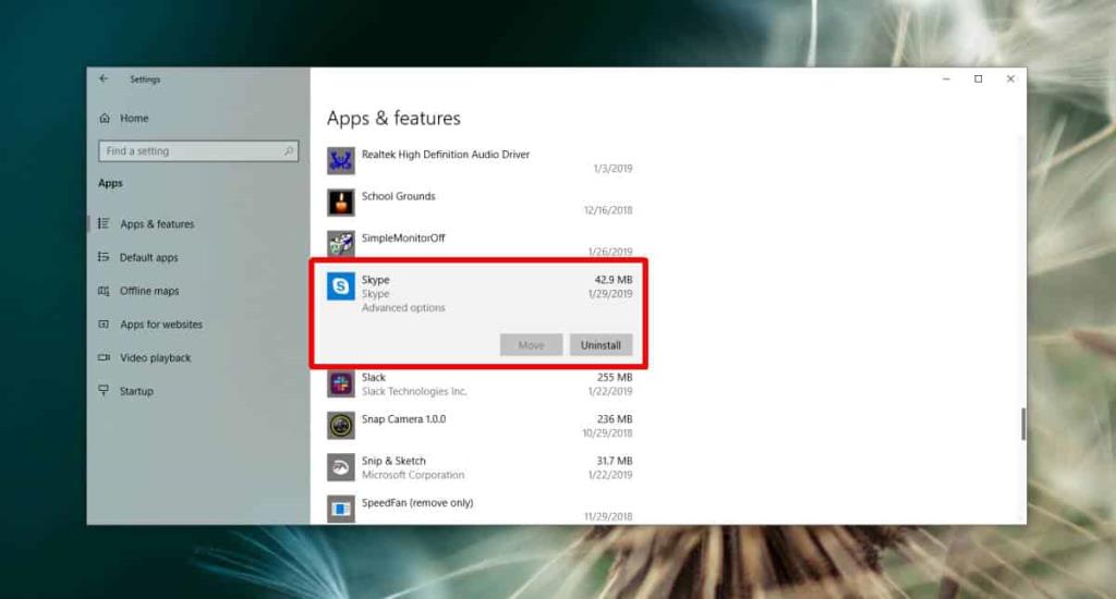 Cara mencopot pemasangan aplikasi Skype UWP di Windows 10