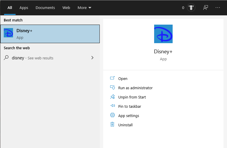 วิธีติดตั้งแอพ Disney Plus+ สำหรับพีซี (Windows 10)