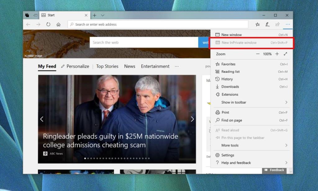 วิธีปิดใช้งานการเรียกดูแบบ InPrivate ใน Microsoft Edge บน Windows 10