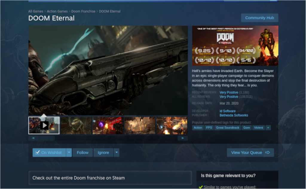 Cómo jugar Doom: Eternal en Linux