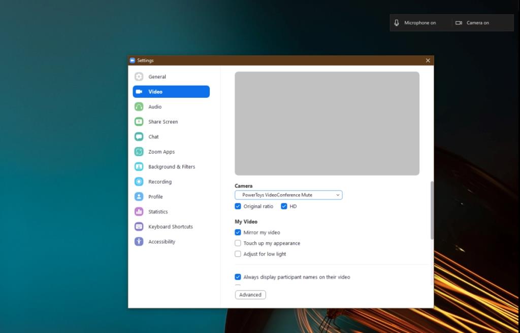 Cara mengaktifkan/menonaktifkan mikrofon dan kamera dalam panggilan video di Windows 10