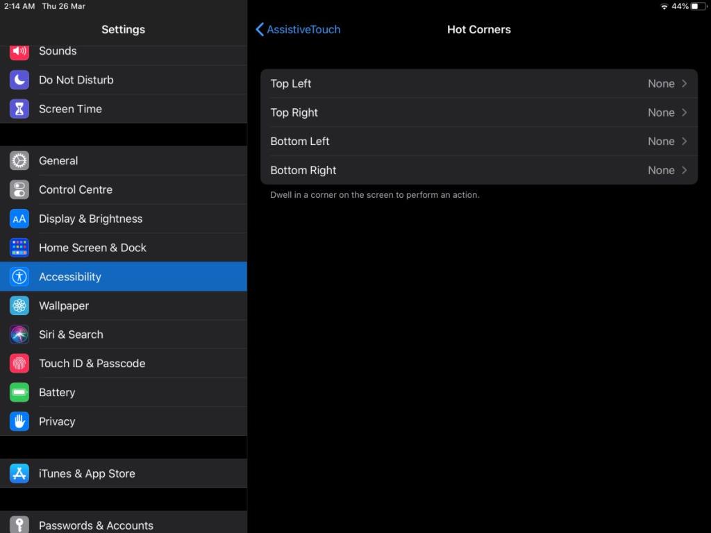 So konfigurieren Sie heiße Ecken auf einem iPad