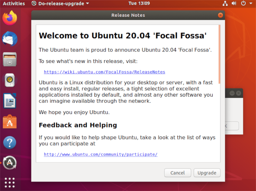 Ubuntu: อัพเกรด 18.04 เป็น 20.04 [คำแนะนำ]