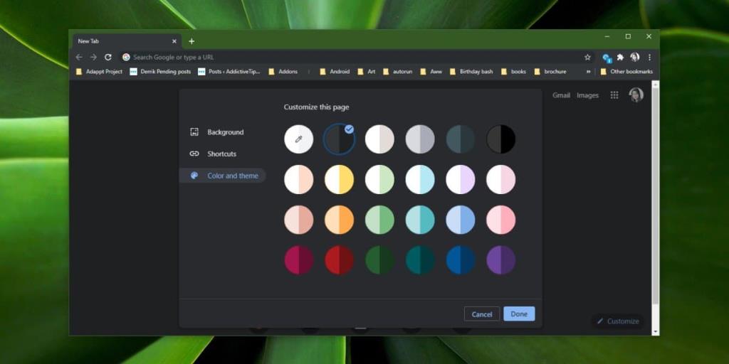 Cómo personalizar Colores y temas en la página Nueva pestaña en Chrome