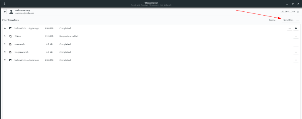 Cómo enviar archivos a través de la red en Linux con Warpinator