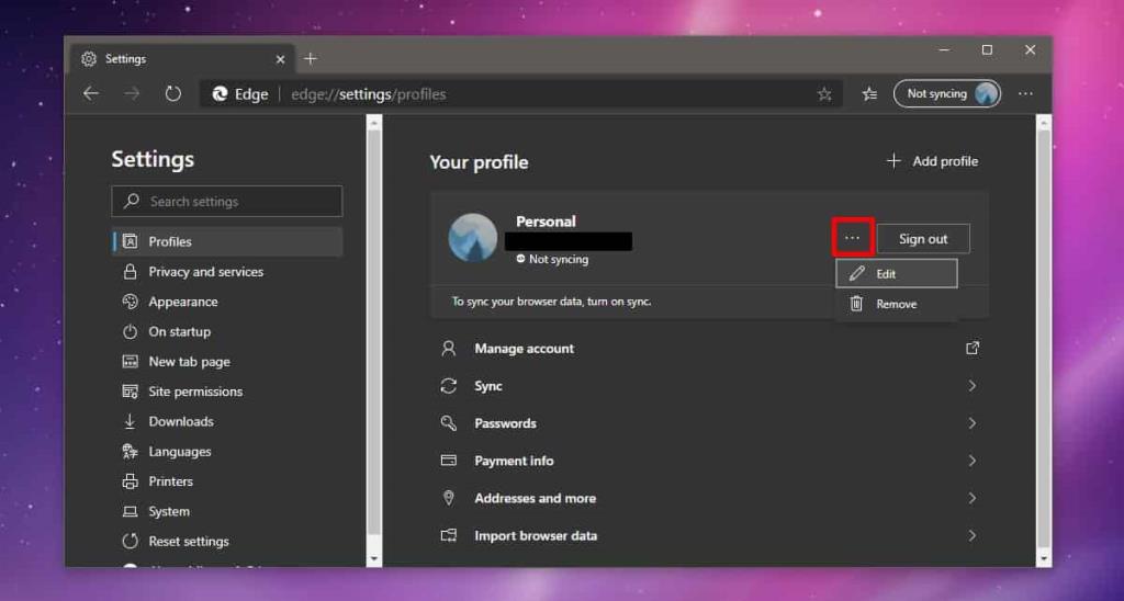 Como alterar o nome do perfil no Chromium Edge no Windows 10