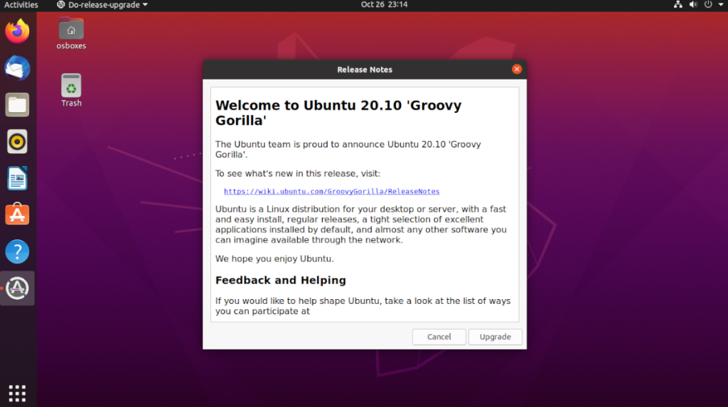 Cách nâng cấp lên Ubuntu 20.10