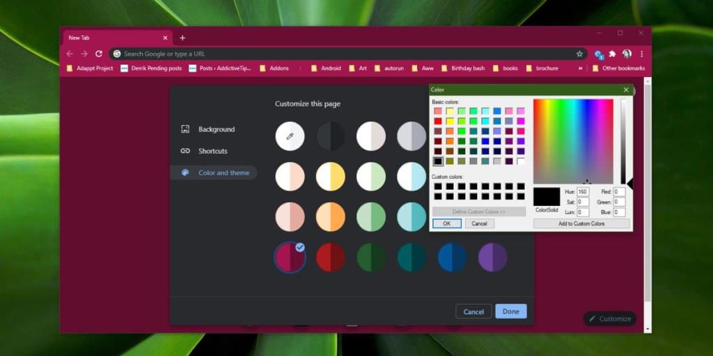 So passen Sie Farben und Designs auf der Seite Neuer Tab in Chrome an