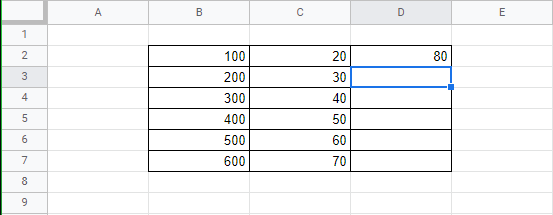 So subtrahieren Sie in Google Sheets (vollständige Anleitung)