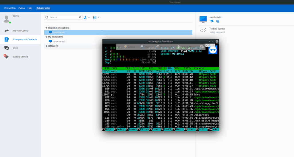 Linuxta Teamviewer ile Raspberry Piye nasıl erişilir