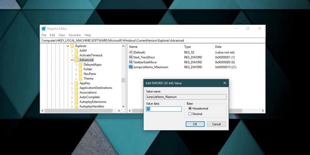 Come ottenere più elementi nella Jump List su Windows 10