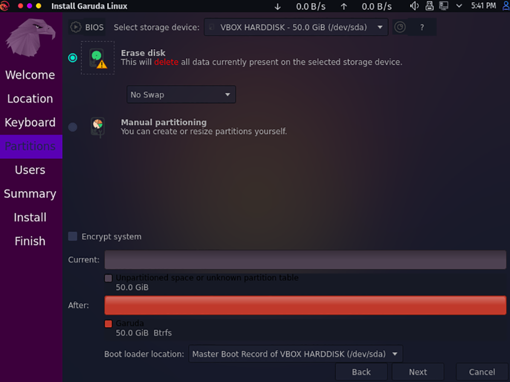 Bagaimana cara menginstal Garuda Linux