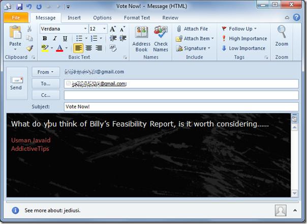 إرسال واستقبال نتائج الاستطلاعات في Outlook 2010