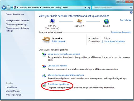 Windows 7 ネットワークと共有センター: 新機能