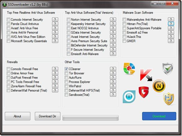 SSDownloader: gratis downloader voor Windows-beveiligingssoftware