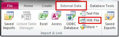 在 Access 2010 中匯入 XML 文件