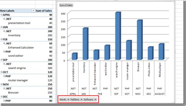 Excel 2010：建立資料透視表和圖表