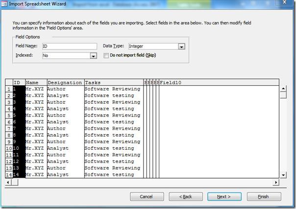 Access 2010: Importar planilha do Excel 2010