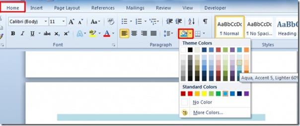 So fügen Sie farblich schattierte Bereiche in Word 2010 ein