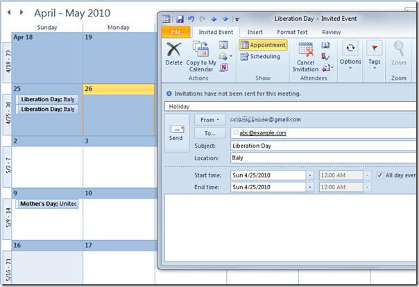 在 Outlook 日曆中新增國家假日