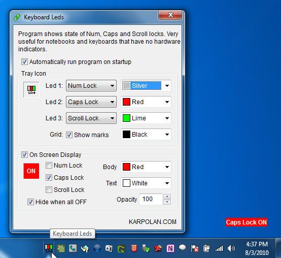 Mostra i LED della tastiera nella barra delle applicazioni di Windows Mostra i LED della tastiera nella barra delle applicazioni di Windows
