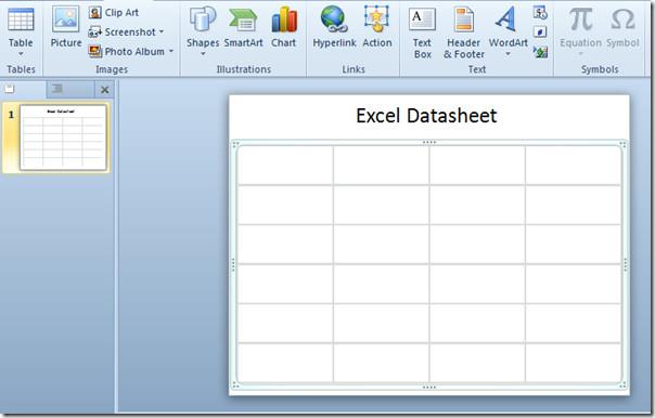 在 PowerPoint 2010 中嵌入 Excel 電子表格