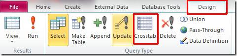 MS Access 2010: Criar consulta de tabela de referência cruzada simples