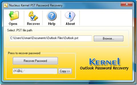 Odzyskaj hasło do pliku PST programu Outlook za pomocą narzędzia Nucleus Kernel PST Password Recovery