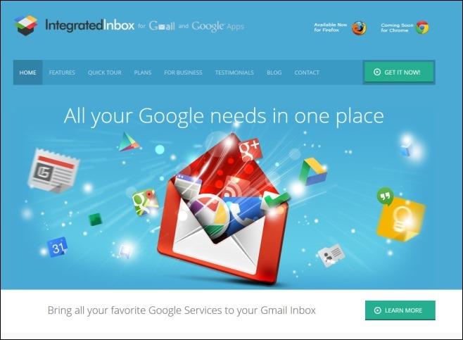 Firefox için IntegratedInbox ile Gmail'deki Tüm Google Uygulamalarına Erişim