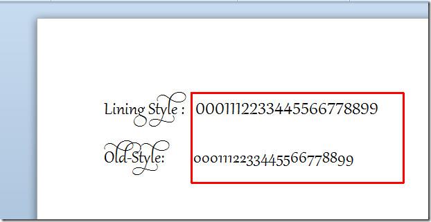 在 Word 2010 套用字體樣式集和連字