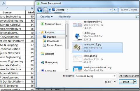 在 Excel 2010 中插入背景影像
