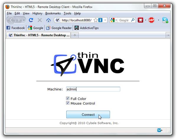 ThinVNC: سطح مكتب بعيد لنظام Windows عبر متصفح الويب HTML5