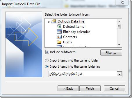Office Outlook 2010 匯入與匯出
