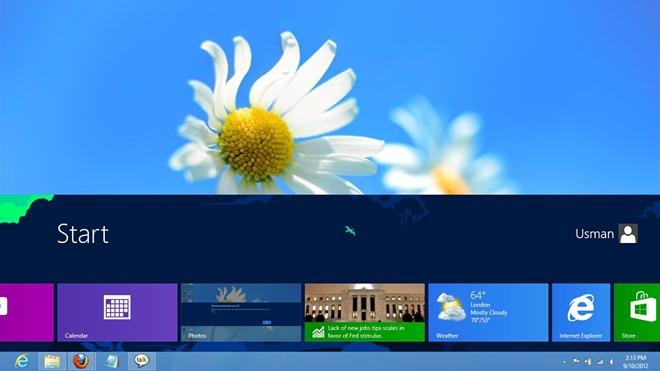 احصل على شاشة بدء Windows 8 أنحف تفتح داخل سطح المكتب