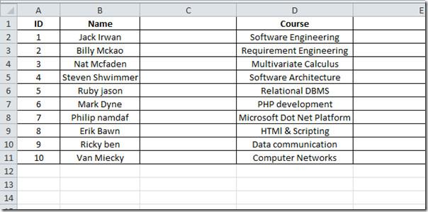 Excel 2010: Dividi i dati della colonna in due [Analizza celle]