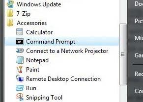 Windows 7/Vistaで管理者特権のコマンドプロンプトを開く