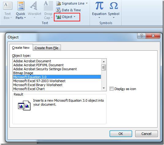 Adicione equações matemáticas com o editor de equações do Word 2010
