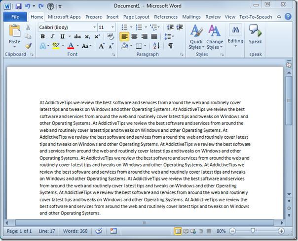 Word 2010 グラデーション塗りつぶしでフォントの色を変更する