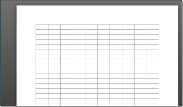 Ändern Sie die Höhe/Breite der Gitternetzlinien in Word 2010