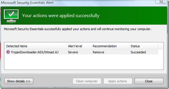 Test de Microsoft Security Essentials (avec captures d'écran)