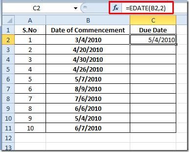Fonction EDATE dExcel 2010 Fonction EDATE dExcel 2010